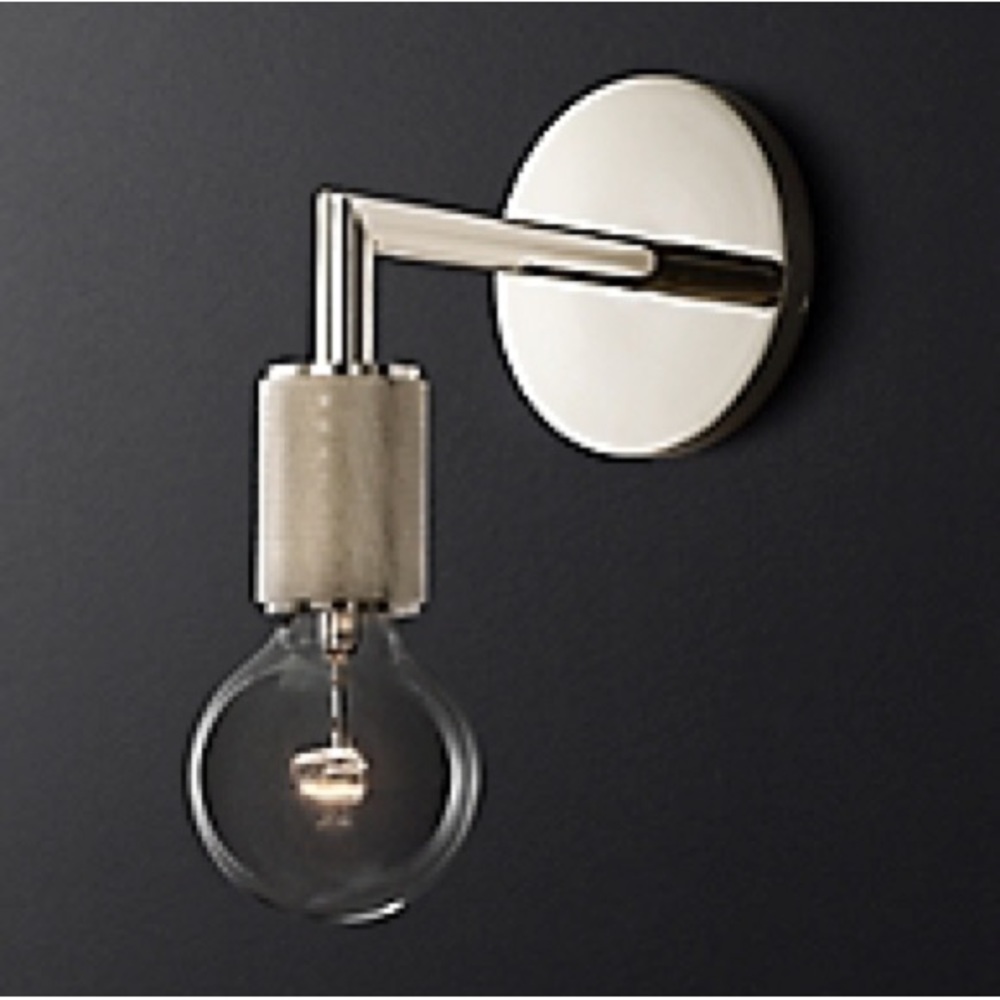RH utilitaire socket sconce - polished nickel - 4 available